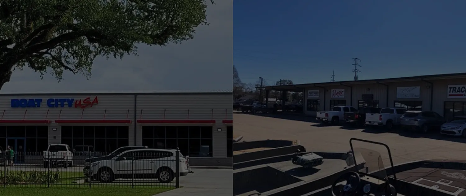 Split image show casing the Boat City USA store